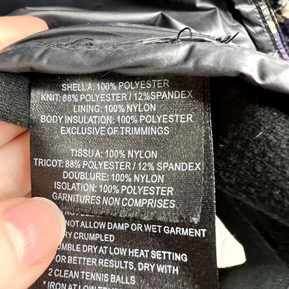 ORAGE Phoenix Jacket Quilted Puffer Full Zip Printed High Collar LARGE Ski Layer - Picture 7 of 8